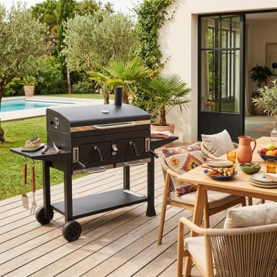 Barbecue grill charbon de bois - bernard xl, noir