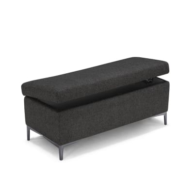 Banc conteneur fabriqué Italie en tissu texturé anthracite 110x50 cm