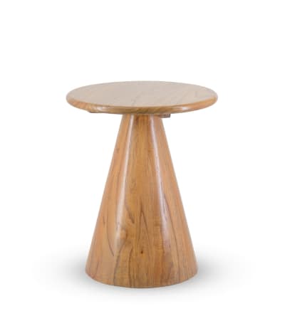 Table d'appoint pied conique en bois beige Ø 45 cm