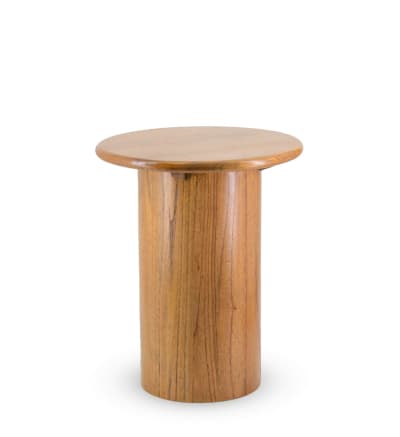 Table d'appoint pied cylindrique en bois beige Ø 45 cm