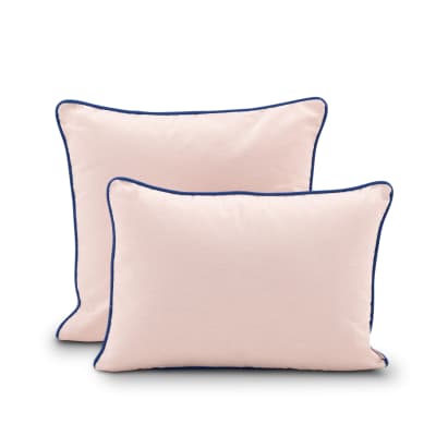 Set de 2 coussins décoratifs rose/bleu