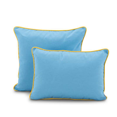 Set de 2 coussins décoratifs ciel/jaune