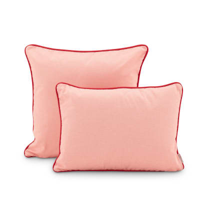 Set de 2 coussins décoratifs rose/rouge