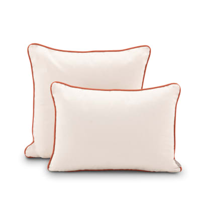 Set de 2 coussins décoratifs écru/terracotta