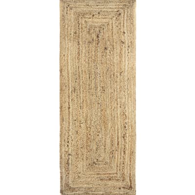 Tapis jute tressé naturel artisanal 80x250