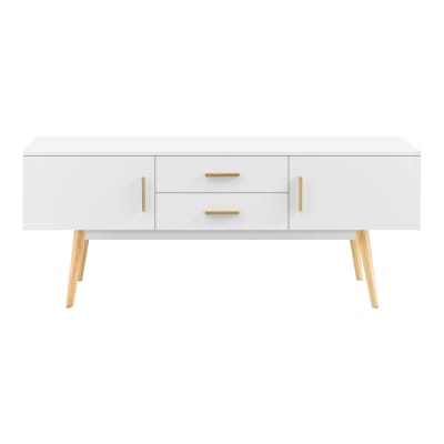 Meuble tv design support 140 x 40 x 56 cm bois blanche