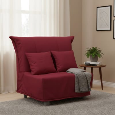 Fauteuil en tissu rouge 85x90h85 cm