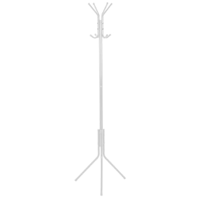 Portemanteau sur pied métal blanc 8 accroches 45x38x173cm