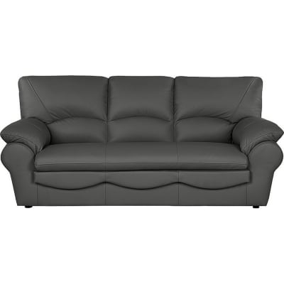 Canapé 3 places convertible en cuir gris foncé