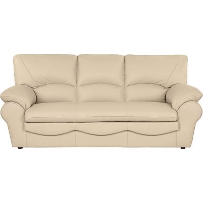 Canapé 3 places convertible en cuir beige