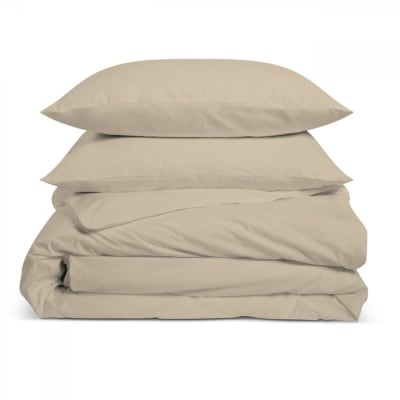 Parure de lit 1 personne coton percale lin 140x200cm