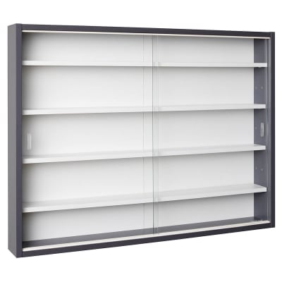 Vitrine murale 5 compartiments grise et blanche