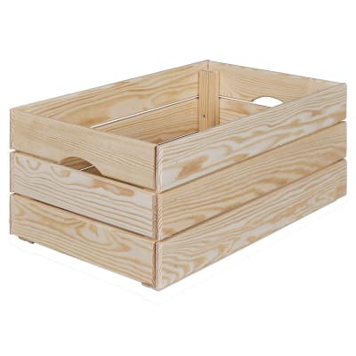 Caisse de rangement en bois naturel non traité 65cm