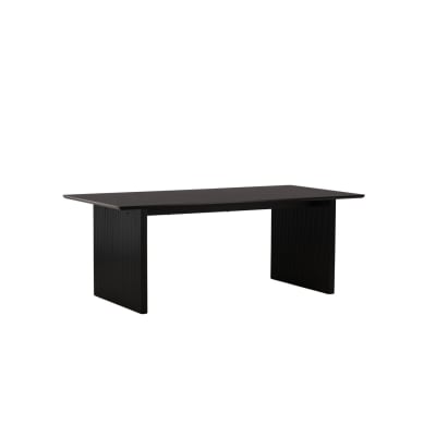Table de salle à manger rectangulaire noire effet bois