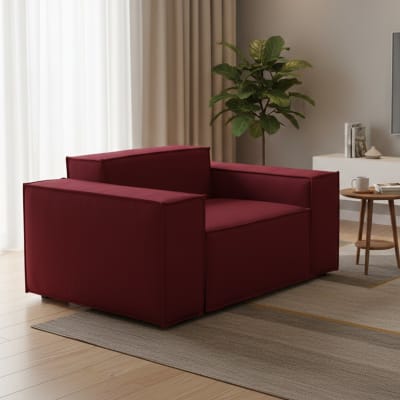 Fauteuil en tissu rouge 140x95h70 cm