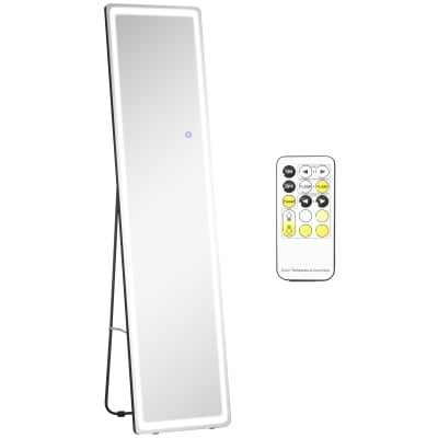 Miroir led sur pied ou mural réglable avec télécommande noir