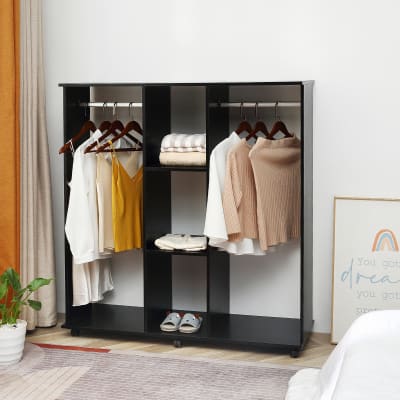 Armoire penderie 120l x 40l x 128h cm aspect bois