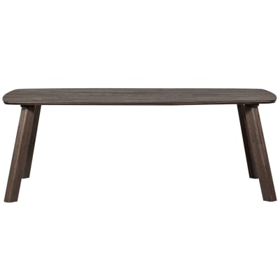 Table à manger en bois de chêne 6 personnes marron foncé
