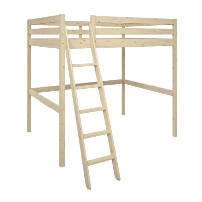 Lit mezzanine 2 places pin massif naturel 140x190