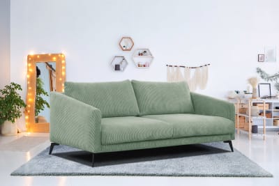 Canapé droit xxl 3 places tissu vert menthe