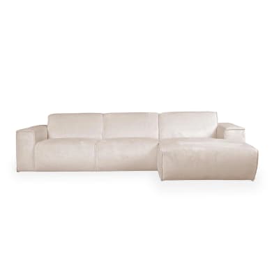 Canapé d'angle en tissu beige - angle droit