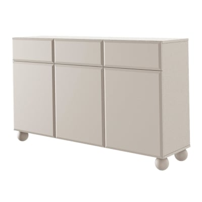 Buffet 3 portes beige avec trois tiroirs 150 cm