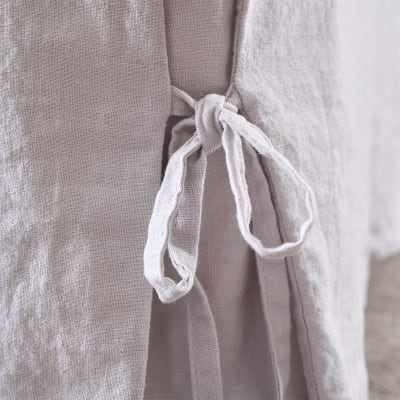 Cache sommier en lin gris 140 x 190 cm