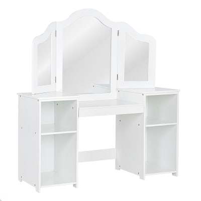 Coiffeuse enfants table de toilette blanc 104x40x117cm