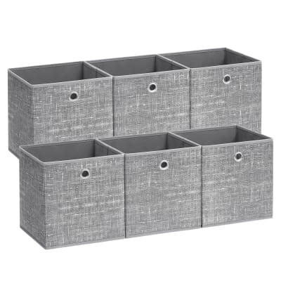 Boîtes de rangement en tissu avec poignées organisateurs gris