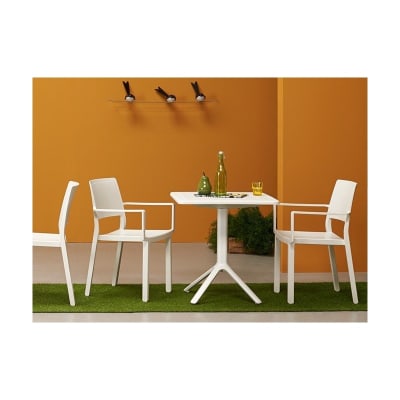 Lot de 4 fauteuils design en plastique bleu