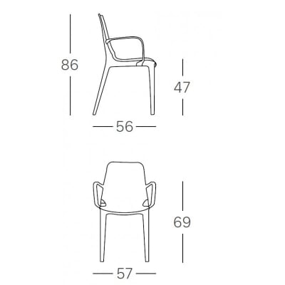 Fauteuil design en plastique taupe
