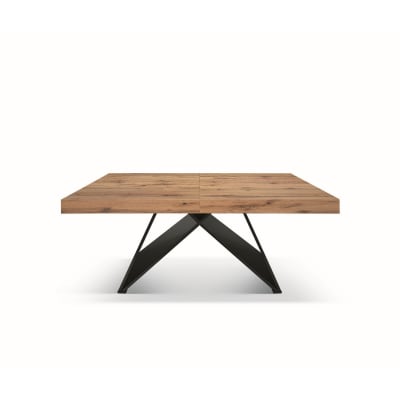 Table extensible effet chêne, pieds anthracite 160x90-240x90 cm