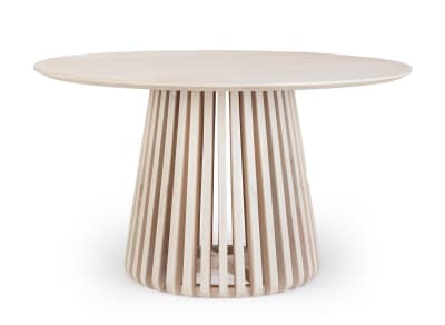 Table de repas ronde en bois de manguier clair