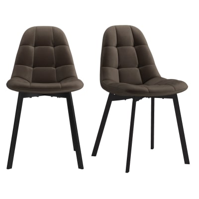 Chaise en velours marron (x2)