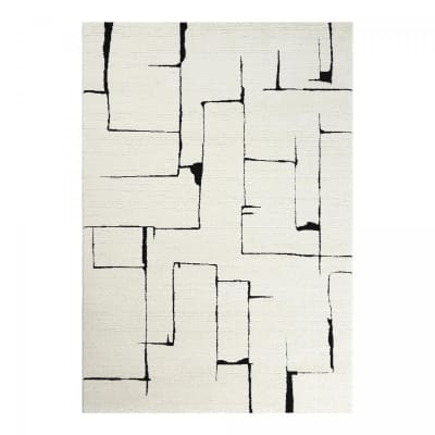 Tapis chambre, motif moderne et design ton sur ton, crème 120x170