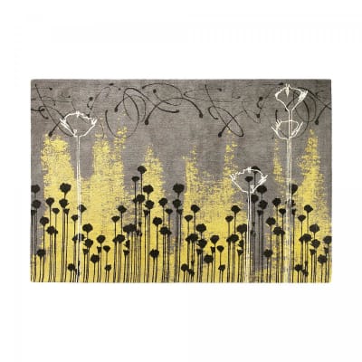 Tapis chambre, kilim tissé à la main en coton, jaune et gris 120x170