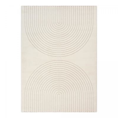 Tapis d'entrée, motif moderne et design ton sur ton, crème 80x150