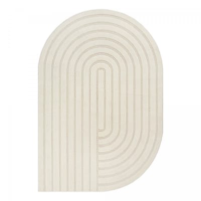 Tapis salon, forme original, motif moderne ton sur ton, crème 160x230