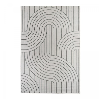 Tapis extérieur terrasse ou balcon, tapis reversible, crème 160x230