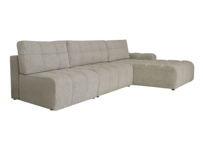 Canapé d'angle modulaire 5pl convertible, angle droit, gris