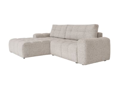 Canapé d'angle modulaire 4pl convertible, angle gauche, sel et poivre