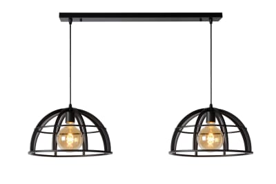 Suspension Led Dimmable 60 W 2xE27 Métal Noir - Lucide - DIKRA