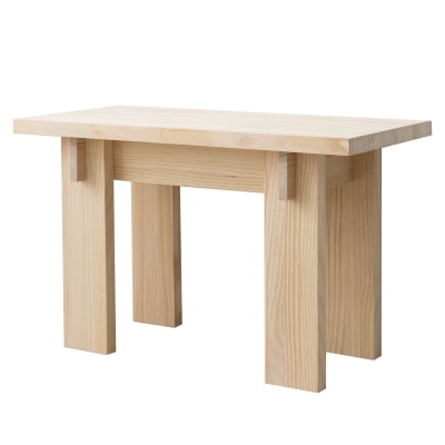 Banc petit en pin massif naturel 75 cm verni