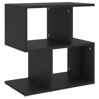 Table de chevet bois d'ingénierie noir 50x30x51,5 cm