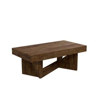 Table basse relevable effet noyer