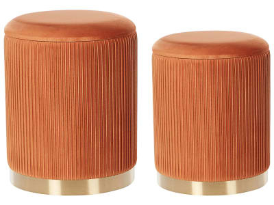 Lot de 2 poufs en tissu orange 3531x4439cm
