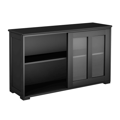 Buffet commode bas réglable noir 106,5x33x62,5cm