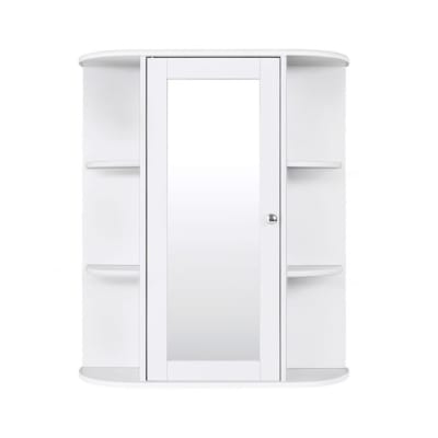 Meuble mural avec miroir de salle de bain blanc 65 x 17 x 63cm