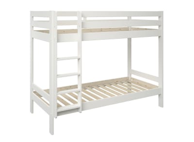 Lit superposé 90x200 en pin massif Blanc