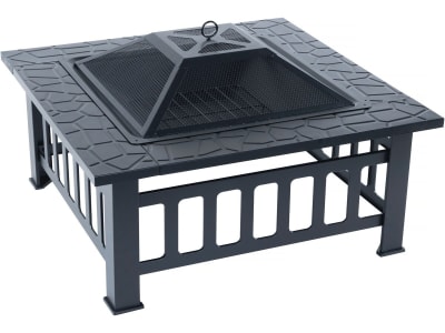 Barbecue bois en  noir 81 x 81 x 45 cm